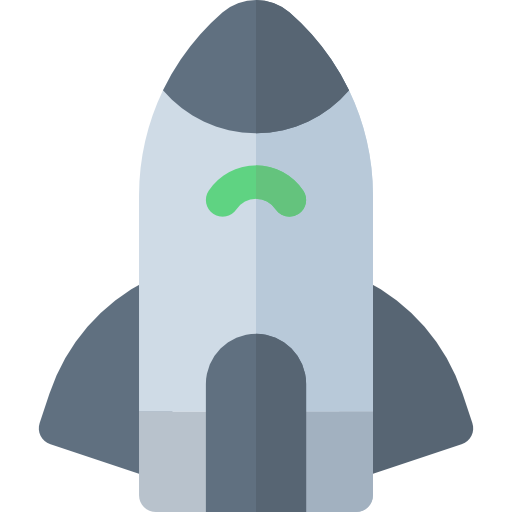 Rocket ship Basic Rounded Flat icon