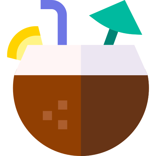 bebida de coco Basic Straight Flat icono