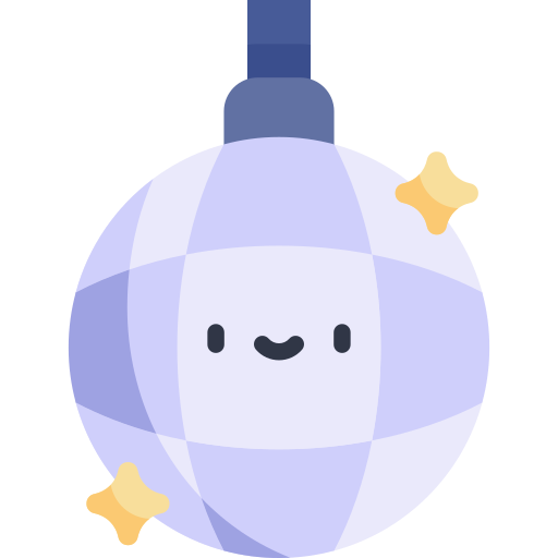 Disco ball Kawaii Flat icon