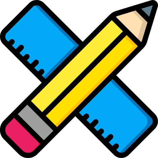 lápiz y regla Basic Miscellany Lineal Color icono