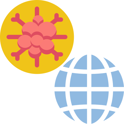 investigación global Basic Miscellany Flat icono