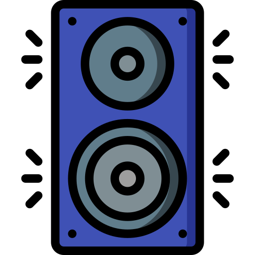 głośnik muzyczny Basic Miscellany Lineal Color ikona