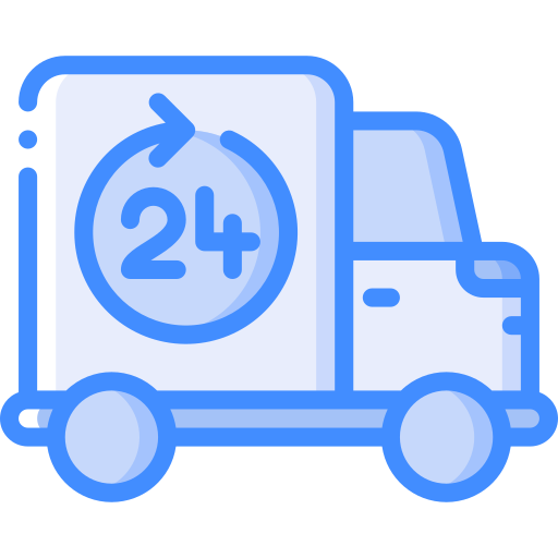 24 hours delivery Basic Miscellany Blue icon