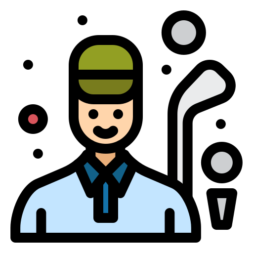 jogador de golfe Flatart Icons Lineal Color Ícone