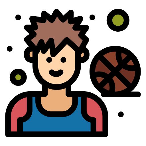 jugador de baloncesto Flatart Icons Lineal Color icono