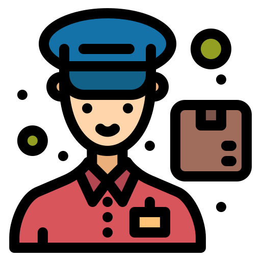 Delivery man Flatart Icons Lineal Color icon
