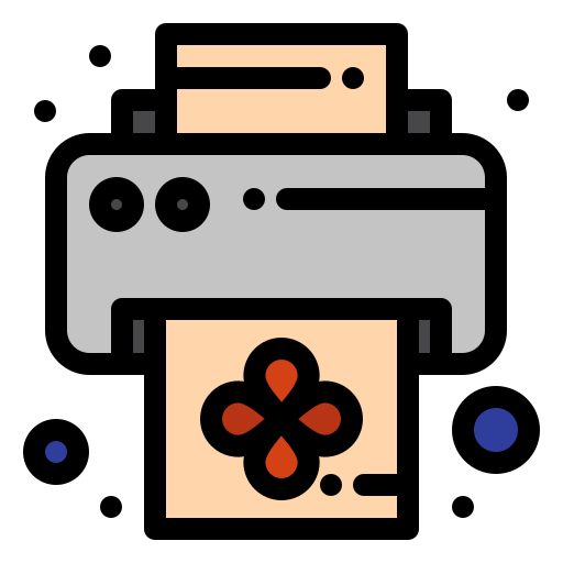 Printer Flatart Icons Lineal Color icon