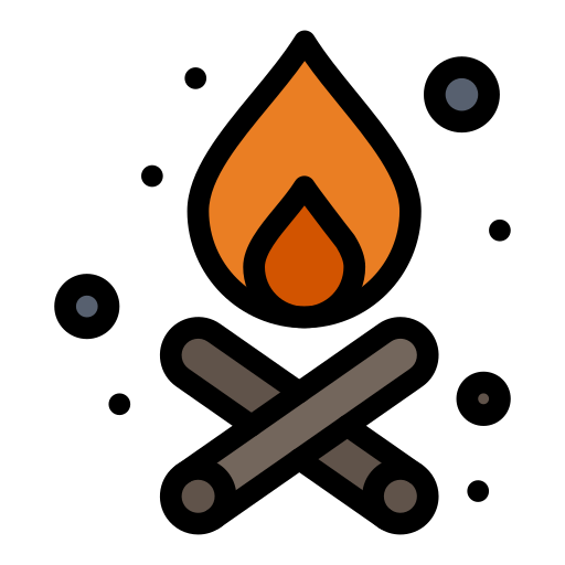 lagerfeuer Flatart Icons Lineal Color icon