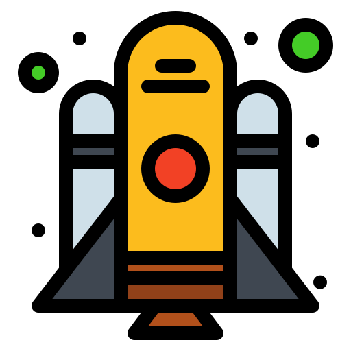 raket Flatart Icons Lineal Color icoon