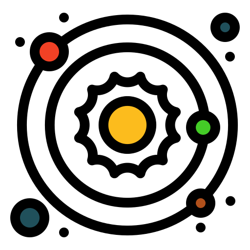 sistema solar Flatart Icons Lineal Color icono
