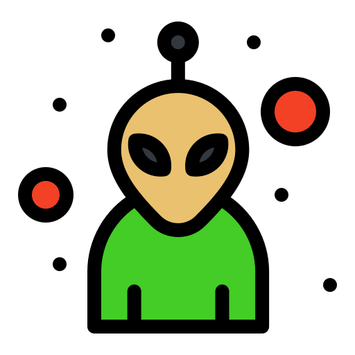 extraterrestre Flatart Icons Lineal Color icono