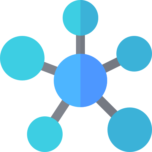 molecuul Basic Rounded Flat icoon