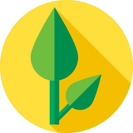 Green leaf Flat Circular Flat icon