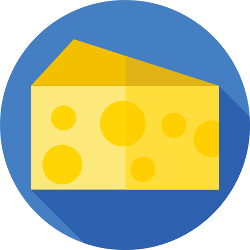 Cheese Flat Circular Flat icon