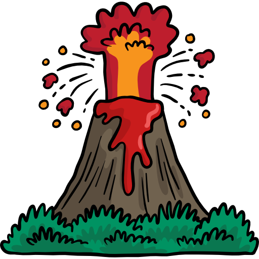 vulcano Hand Drawn Color icona