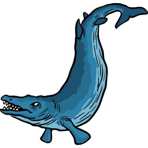 basilosaurus Hand Drawn Color icon