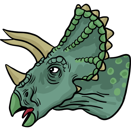 triceratopo Hand Drawn Color icona