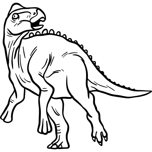 edmontosaurio Hand Drawn Black icono