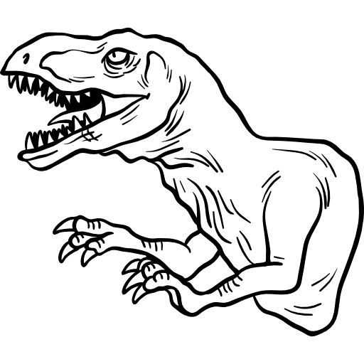 velociraptor Hand Drawn Black icono