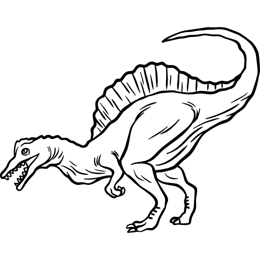 espinosaurio Hand Drawn Black icono