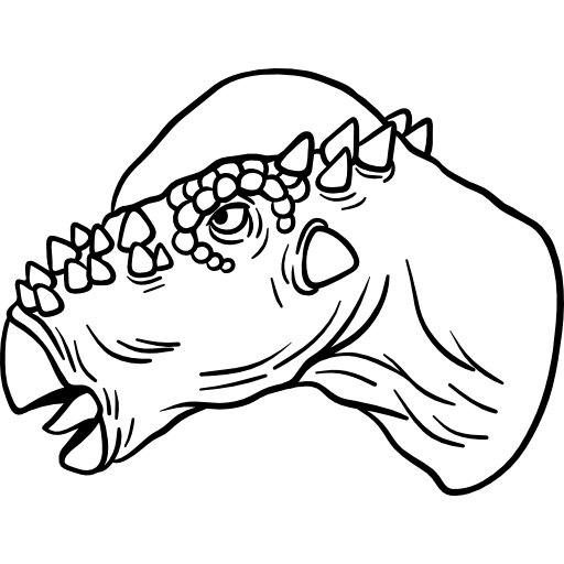 pachicefalosauro Hand Drawn Black icona