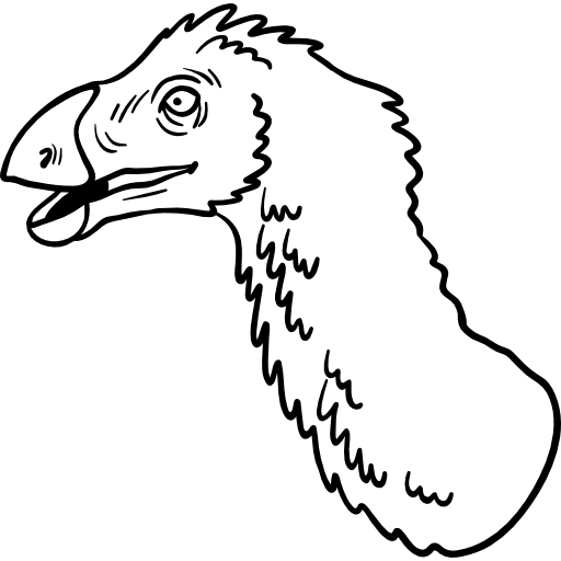 struthiomimus Hand Drawn Black icoon