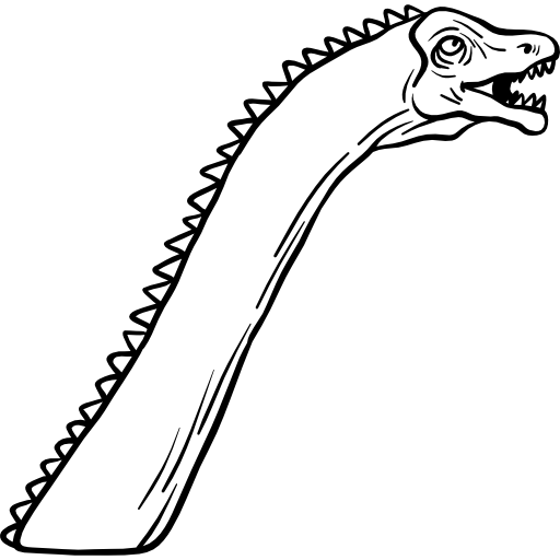 diplodocus Hand Drawn Black icono