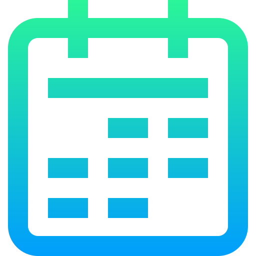 Calendar Super Basic Straight Gradient icon