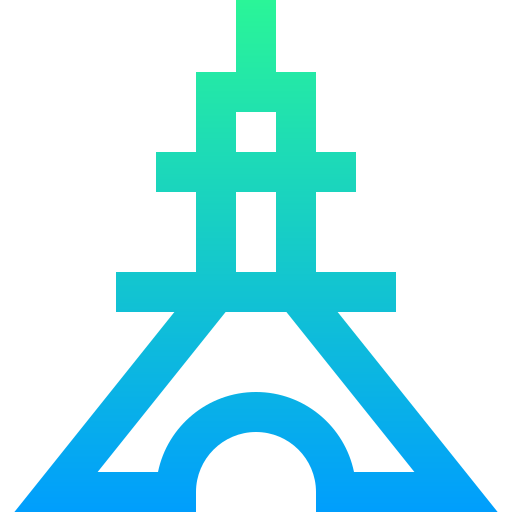 Eiffel tower Super Basic Straight Gradient icon