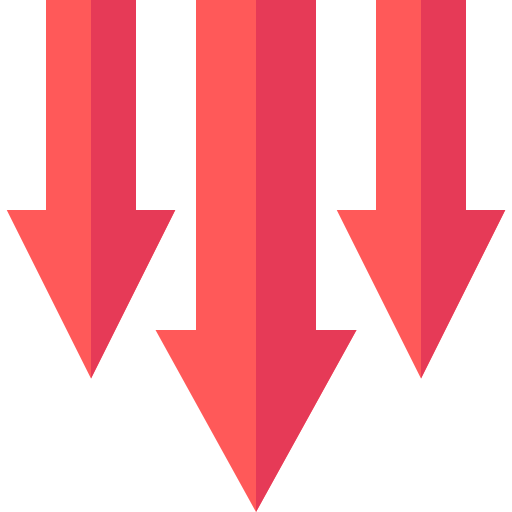 disminución Basic Straight Flat icono