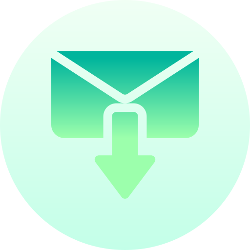 メールを受信する Basic Gradient Circular icon