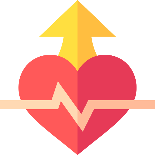 frequenza cardiaca Basic Straight Flat icona