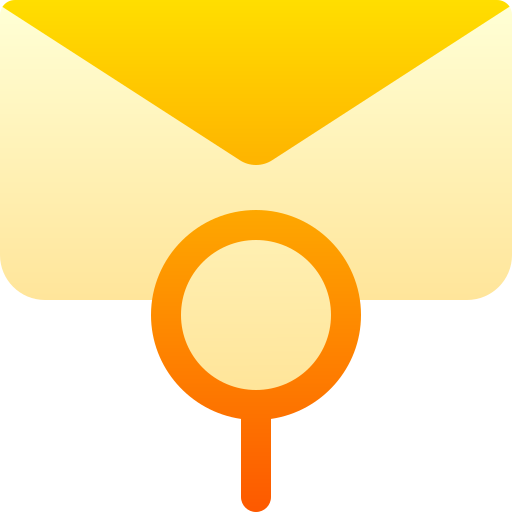 Search mail Basic Gradient Gradient icon