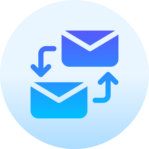 e-mails uitwisselen Basic Gradient Circular icoon