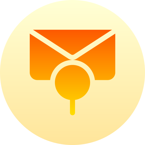 zoek mail Basic Gradient Circular icoon