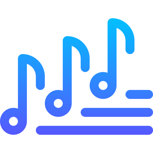 musiknoten Basic Gradient Lineal color icon
