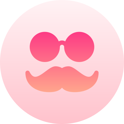 bigote Basic Gradient Circular icono
