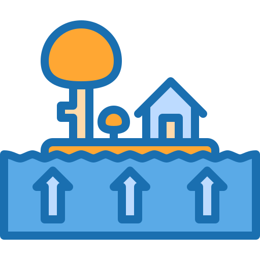 Затопленный дом Berkahicon Lineal Color иконка