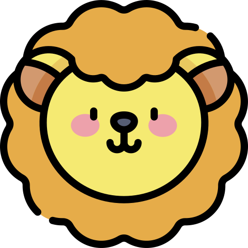 Lion Kawaii Lineal color icon