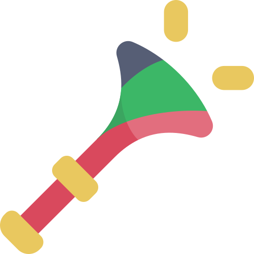 vuvuzela Kawaii Flat icoon