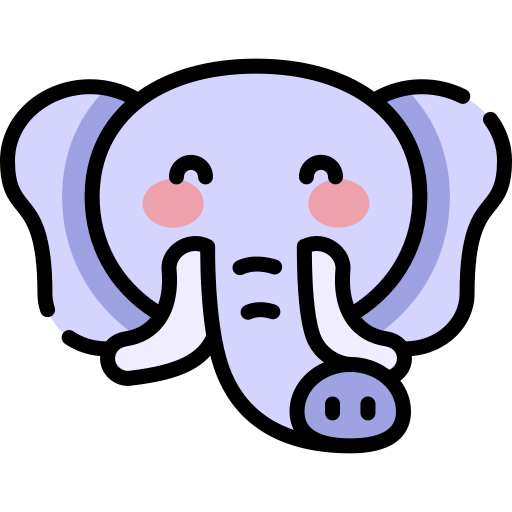 elefante Kawaii Lineal color Ícone