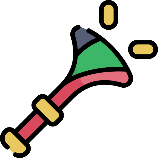 vuvuzela Kawaii Lineal color icoon