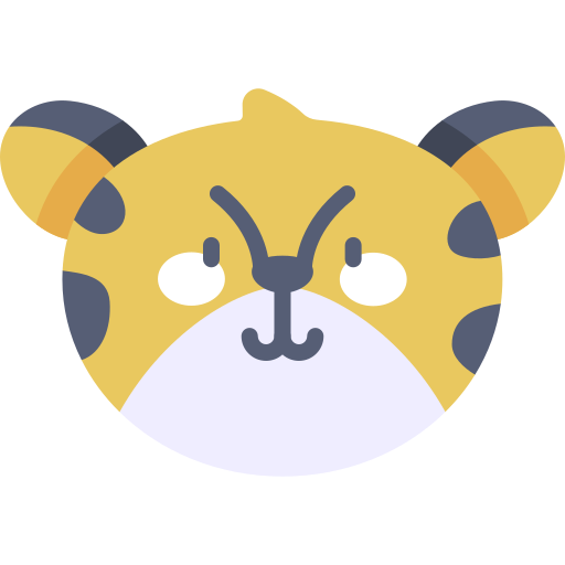 leopardo Kawaii Flat icono