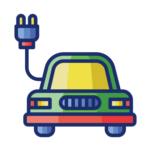 samochód elektryczny Flaticons Lineal Color ikona