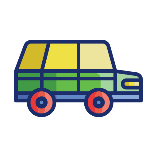 stationwagen Flaticons Lineal Color icoon