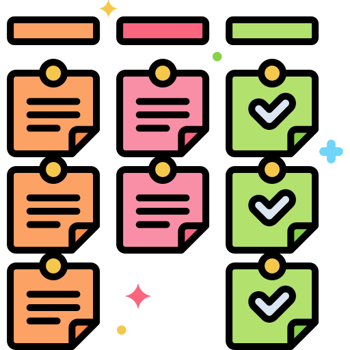 Kanban Flaticons Lineal Color icon