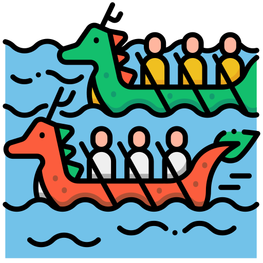 Dragon boat Flaticons Lineal Color icon