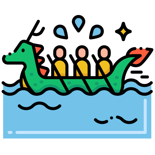 dragon boat Flaticons Lineal Color icona