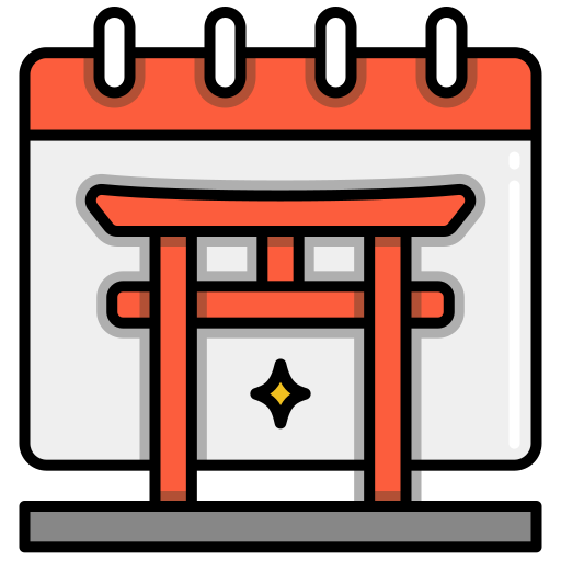 brama torii Flaticons Lineal Color ikona