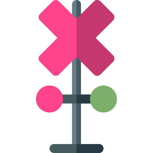 cruce de ferrocarril Basic Rounded Flat icono